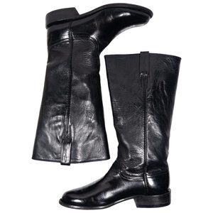 Lucchese Classics GA7513 Black Leather Tall Moto Riding Boots Womens 7.5